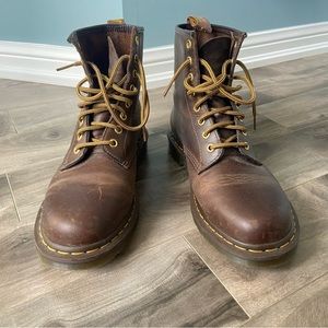 Dr. Martens 1460 Crazy Horse Brown Leather Lace Up Boots